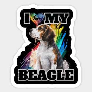 I Love My Beagle Sticker